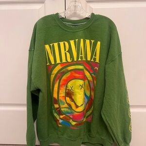 NIRVANA Green Smiley Sweatshirt